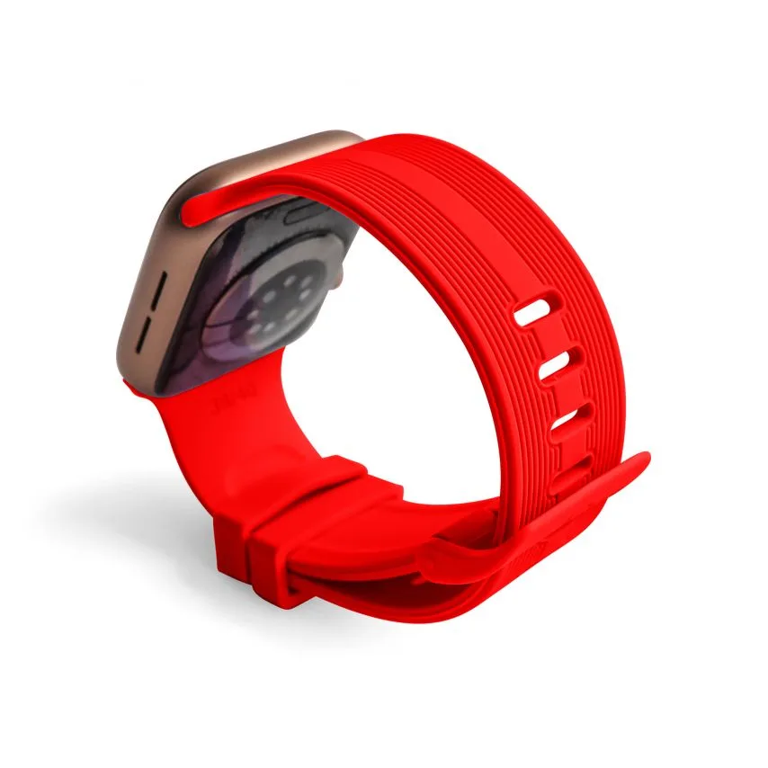 Ремешок для Apple Watch силиконовый 42-44 мм красный S/M