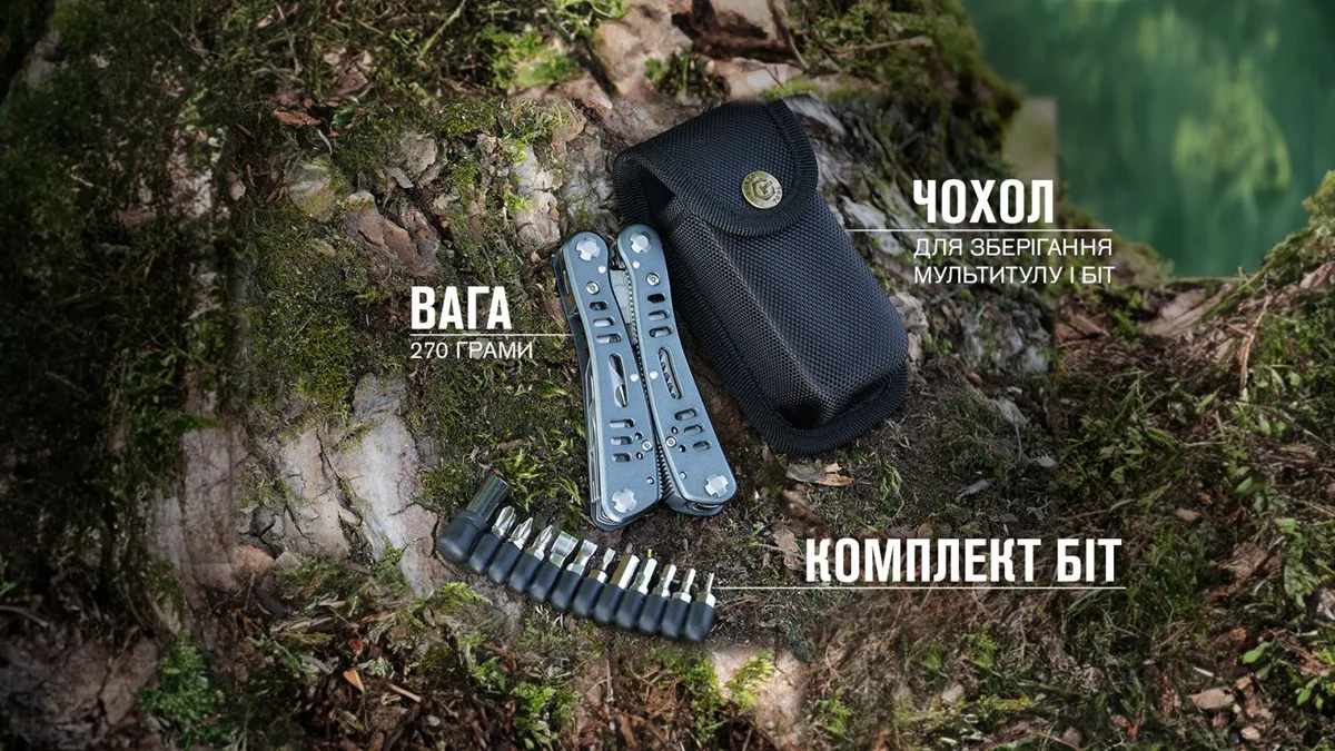 Мультитул Ganzo сталь 440С 165х105 мм синій