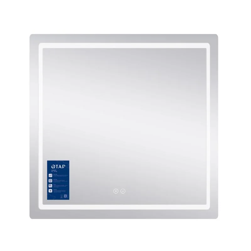 Дзеркало з LED-підсвічуванням Qtap Mideya MI2 700х800 мм алюміній/пластик