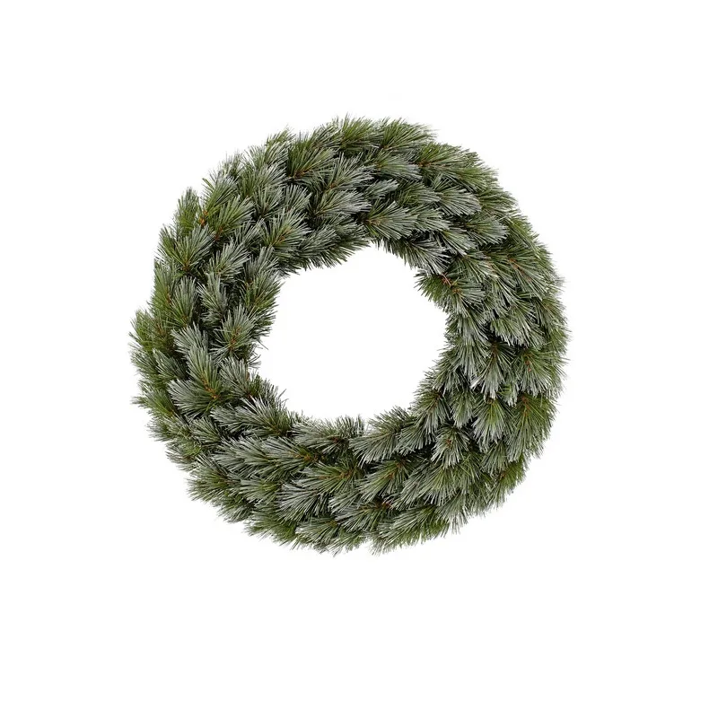 Вінок TriumphTree ПВХ 45 см Зелений з інеєм