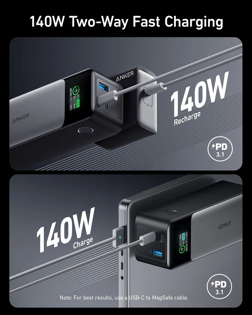 Портативний зарядний пристрій Anker 24000 мАг 3xUSB Type-C Чорний