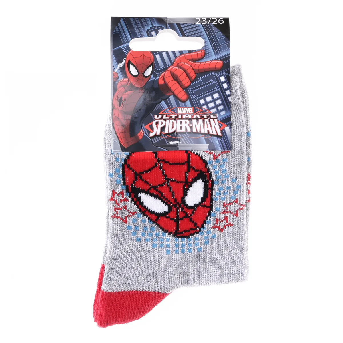 Шкарпетки SPIDER MAN 64% хлопок 19-22 серые
