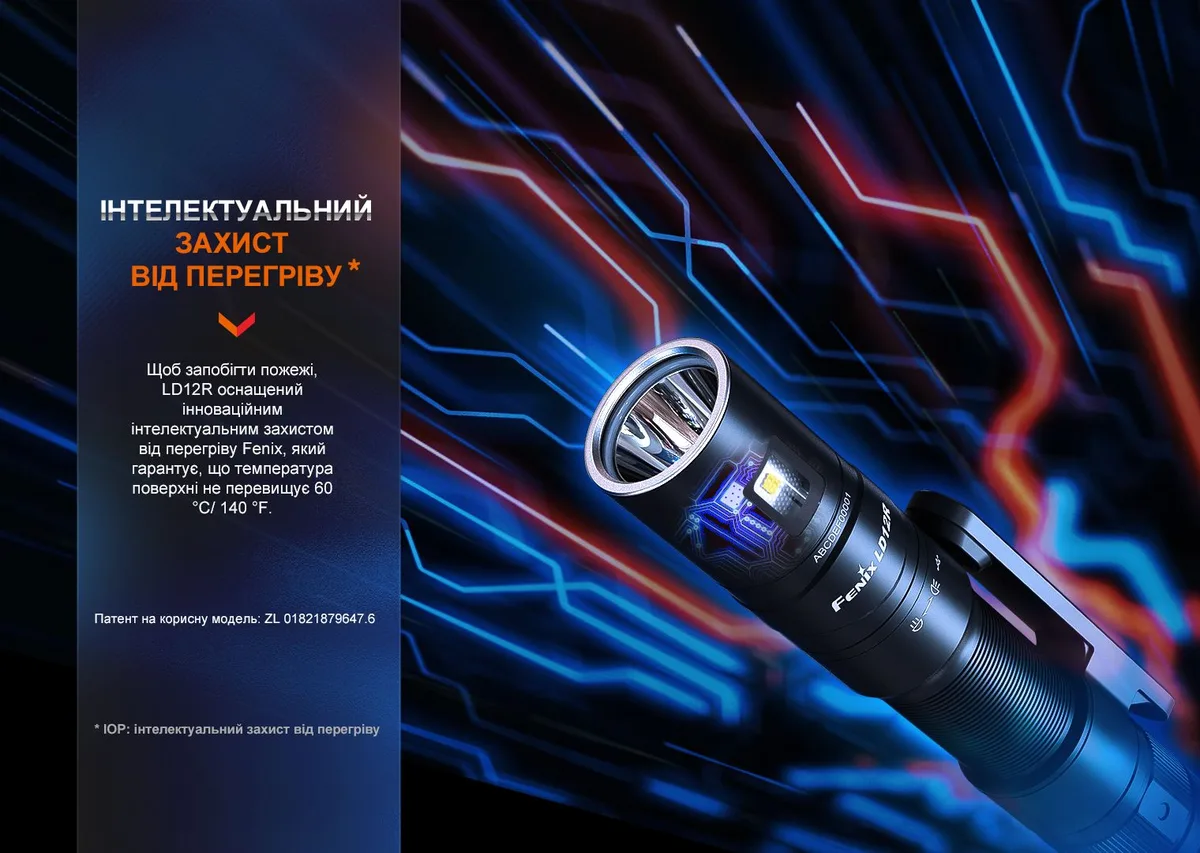 Ліхтар ручний Fenix металевий 121х22х19 мм чорний IP68
