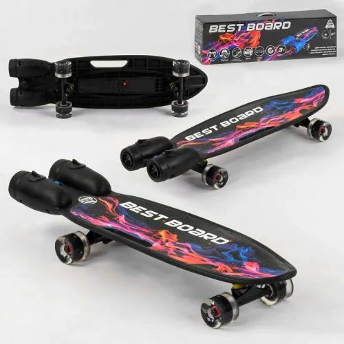 Скейтборд Best Board с музыкой и дымом USB зарядка PU для детей и подростков