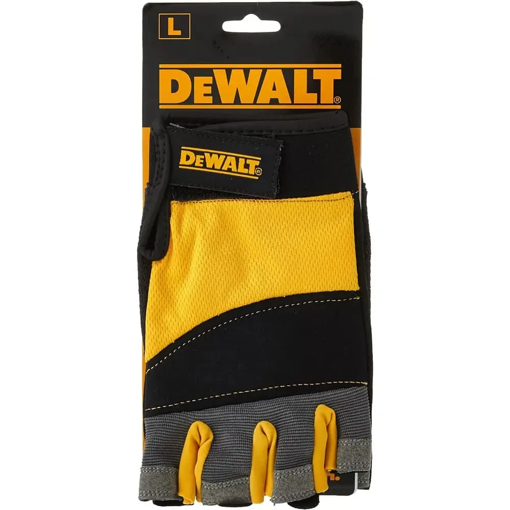 Рабочие перчатки DeWalt открытые универсальные р9 с усиленными накладками на ладонях.