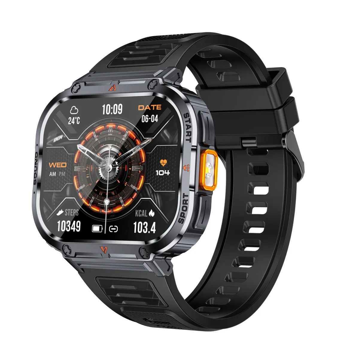 Годинники Modfit Carbon сталь 44 мм чорні