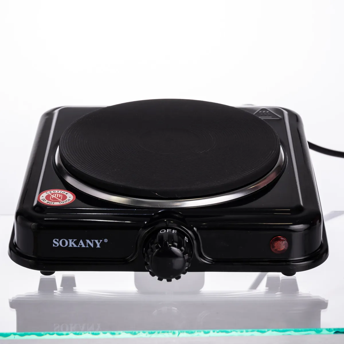 Настільна електрична плита SOKANY SK-5109 1000 Вт компактна чорна 20х20 см емаль