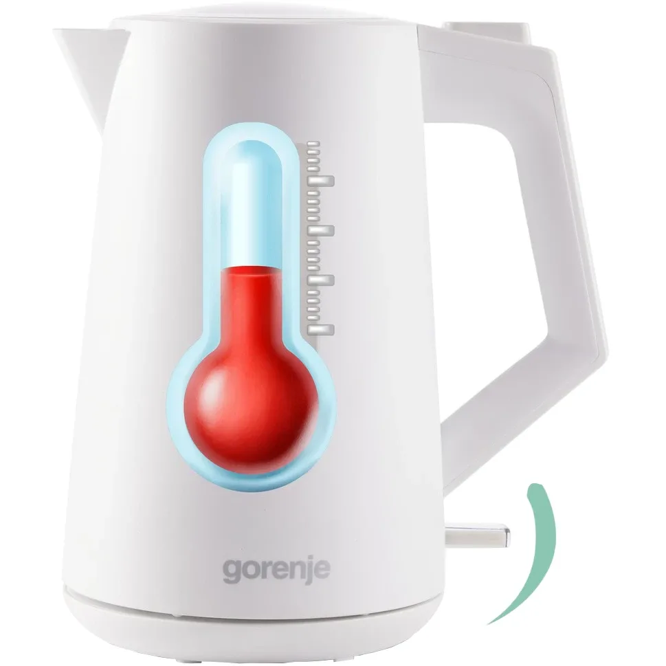 Электрочайник Gorenje 17 л с контролем Strix, матовый белый.