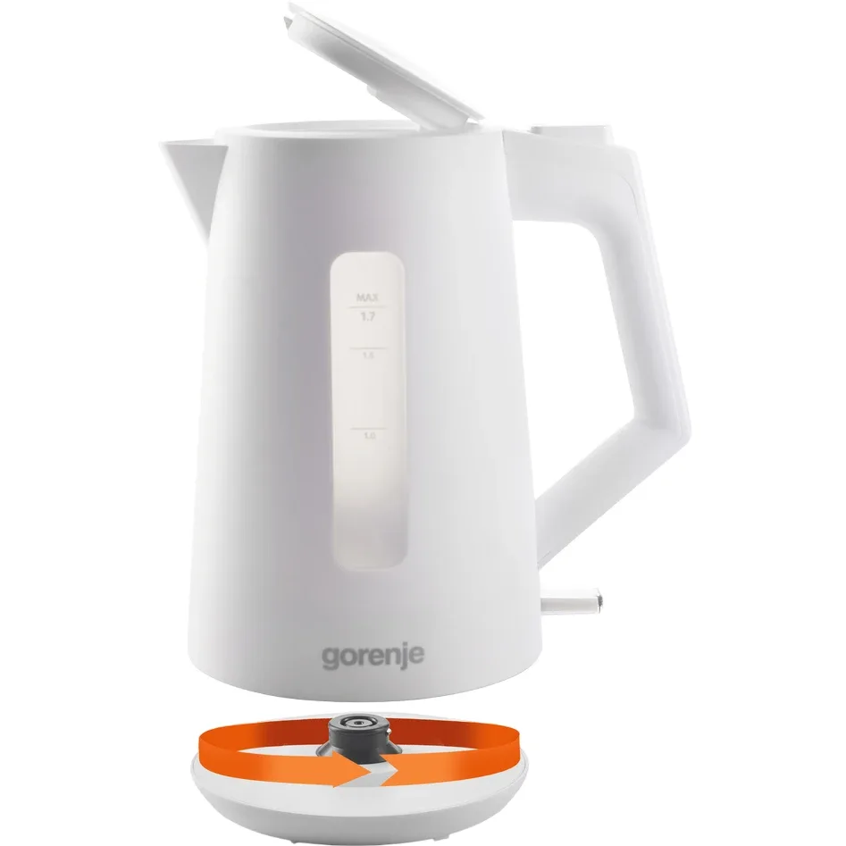 Электрочайник Gorenje 17 л с контролем Strix, матовый белый.