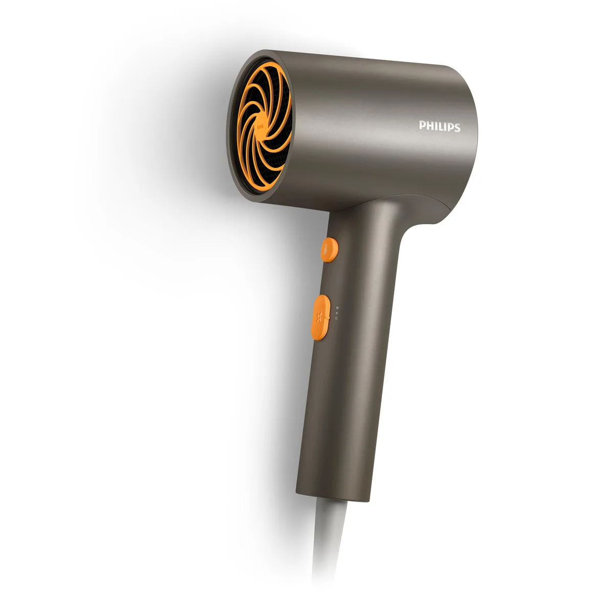 Фен Philips 3000 Series, 1600 Вт, 2 швидкості, іонізація, сірий колір.