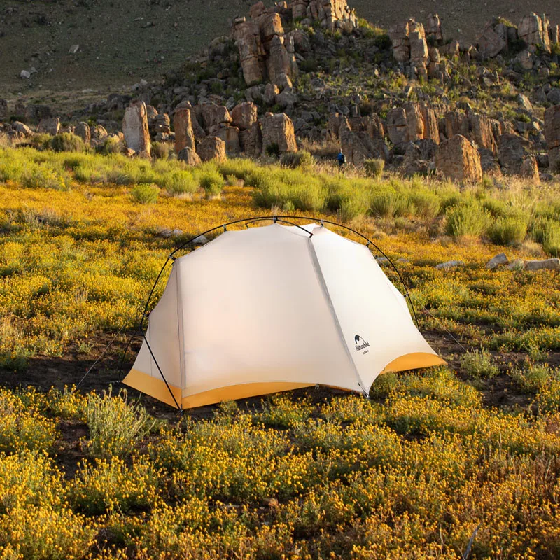 Намет надлегкий 1 місцевий Naturehike нейлон 220х90х95 см сіро-жовтий
