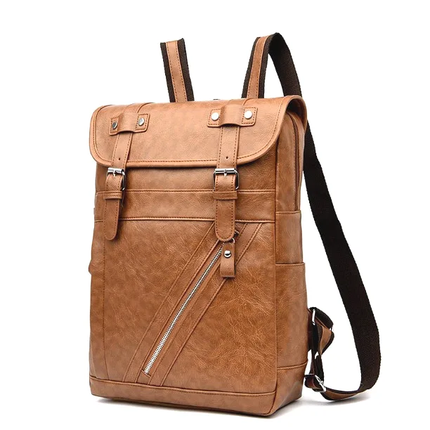 Мужской городской рюкзак экокожа 44х30х13 см светло-коричневый