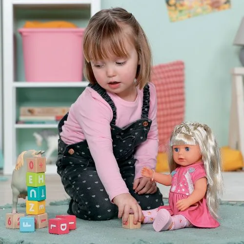 Лялька BABY Born Маленька сестричка лялька з довгим волоссям для дівчинки з функцією пиття та плачу