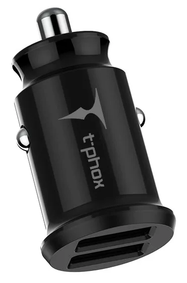 Автомобільний зарядний пристрій T-PHOX 2 USB 2.4A Micro USB 1.2м Чорний