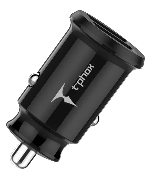 Автомобільний зарядний пристрій T-PHOX 2 USB 2.4A Micro USB 1.2м Чорний