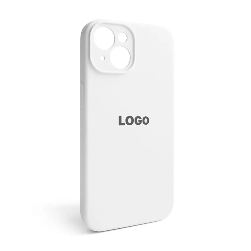 Чохол Silicone Case для Apple iPhone силікон 14 білий закрита камера