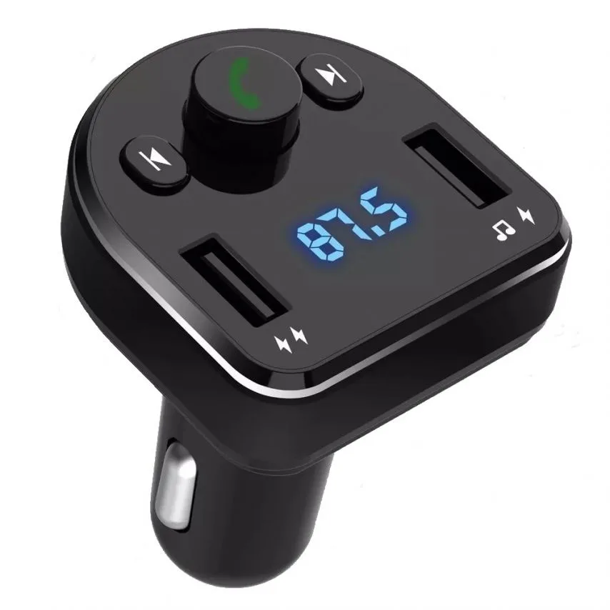 Автомобільний зарядний пристрій FM-трансмітер XO пластик 2USB 3.1A чорний