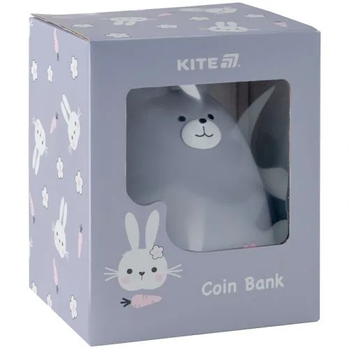 Скарбничка Kite Grey Bunny для дітей стильна скарбничка у вигляді кролика