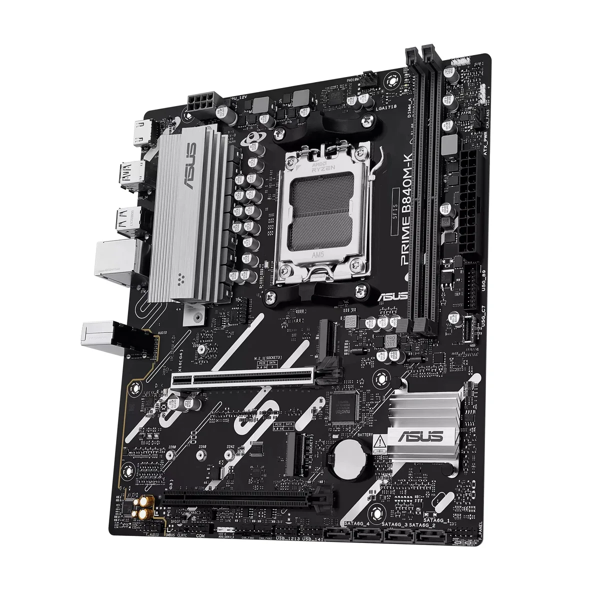Материнська плата ASUS B840M-K AM5 micro-ATX 128ГБ DDR5 HDMI 2.5GbE