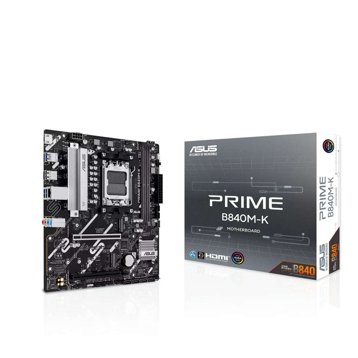 Материнська плата ASUS B840M-K AM5 micro-ATX 128ГБ DDR5 HDMI 2.5GbE
