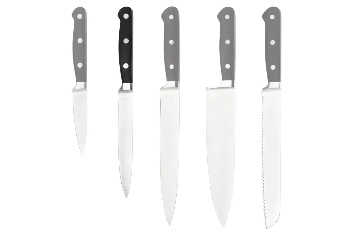 Універсальний кухонний ніж ARDESTO Black Mars, 12.7 см, з нержавіючої сталі та дерев'яною ручкою, чорного кольору.