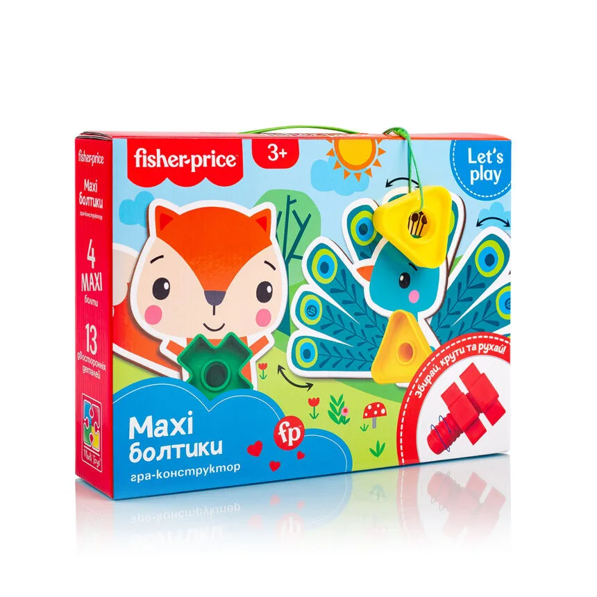 Игра-конструктор Vladi Toys пластиковая 13 деталей 4 болта 4 гайки разноцветная