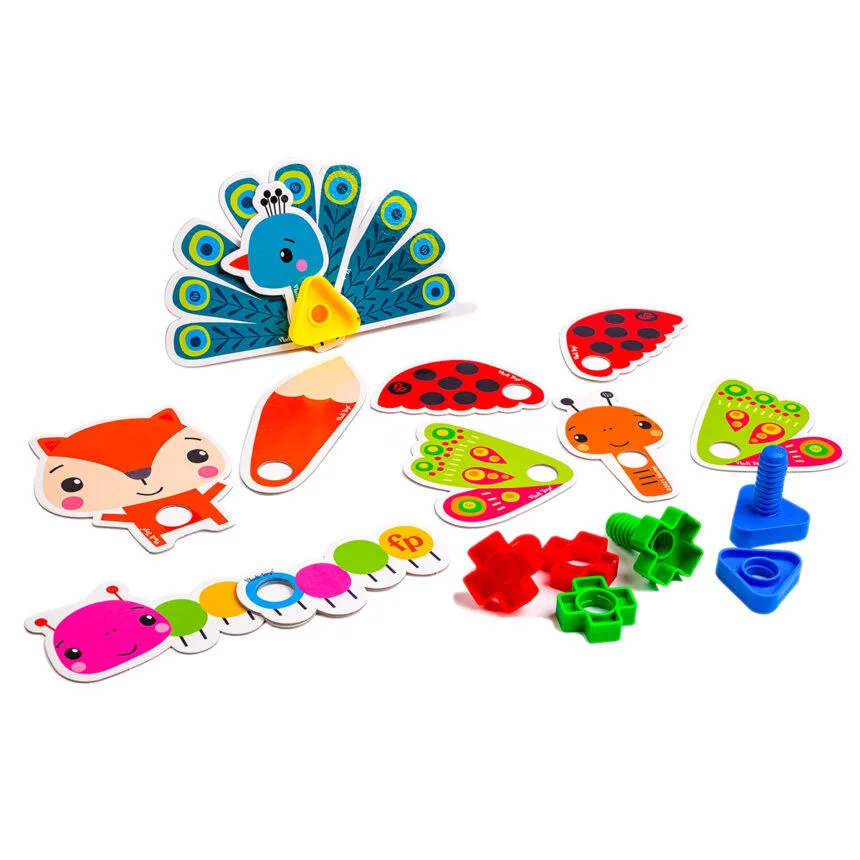 Игра-конструктор Vladi Toys пластиковая 13 деталей 4 болта 4 гайки разноцветная