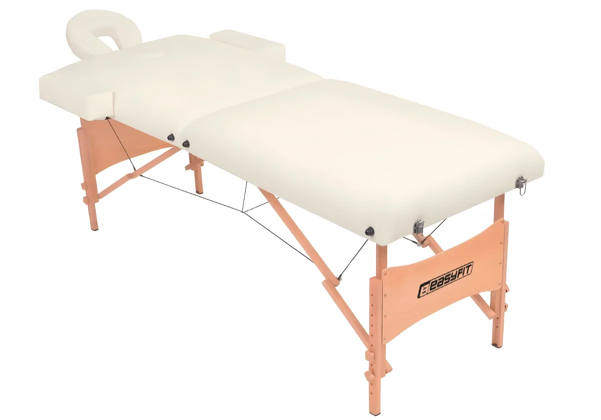 Масажний стіл EasyFit PU шкіра 214х70 см Бежевий