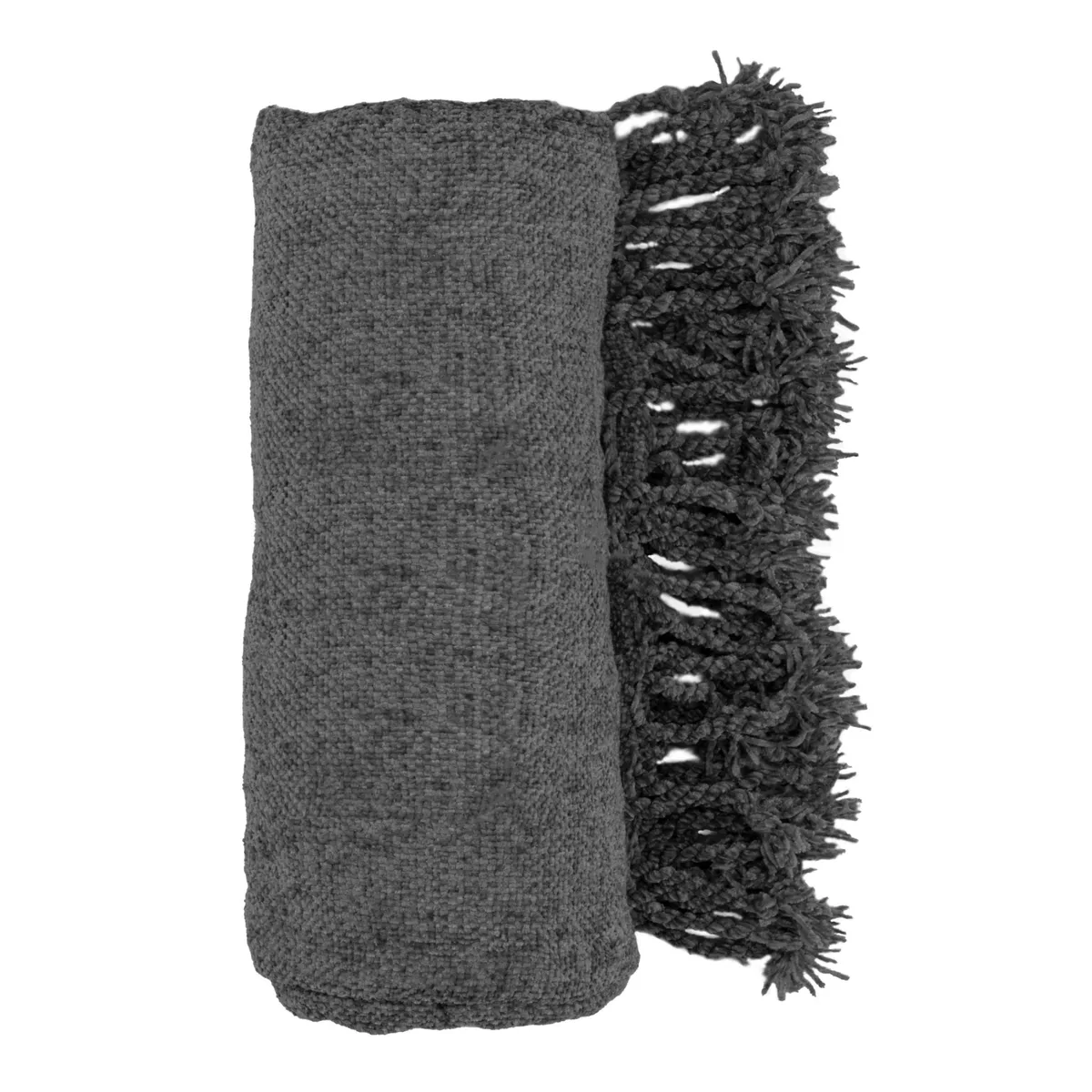 Плед ARDESTO Chenille 140х190 см, 100% поліестер, темно-сірий