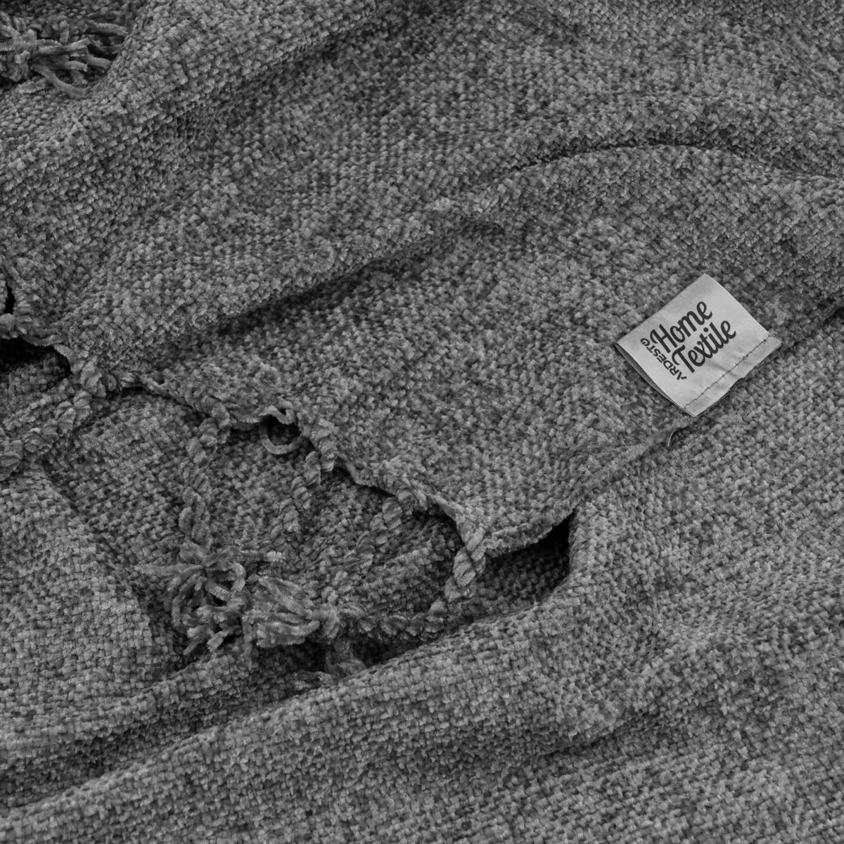 Плед ARDESTO Chenille 140х190 см, 100% поліестер, темно-сірий