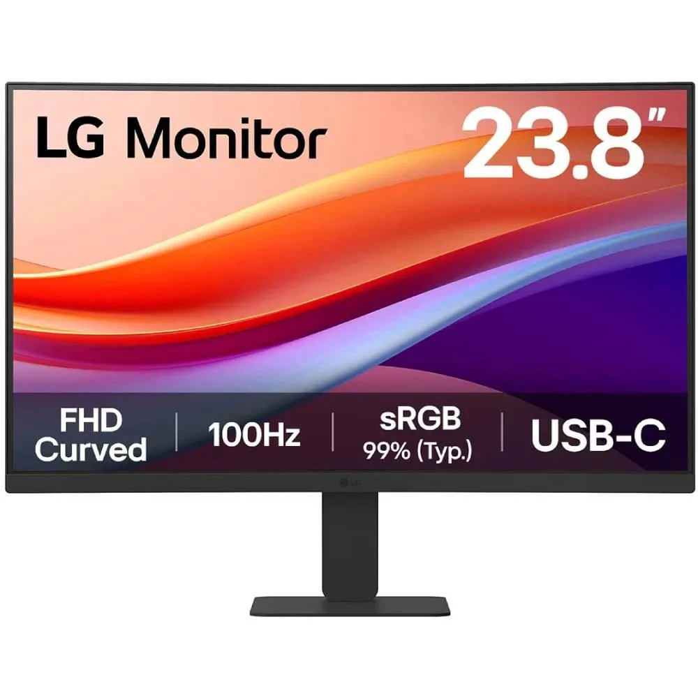 Монітор LG VA 23,8" Full HD 100Hz вигнутий HDMI USB-C чорний