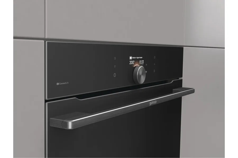 Духова шафа Gorenje електрична 77л піролітична для приготування страв з Wi-Fi керуванням мультипечі