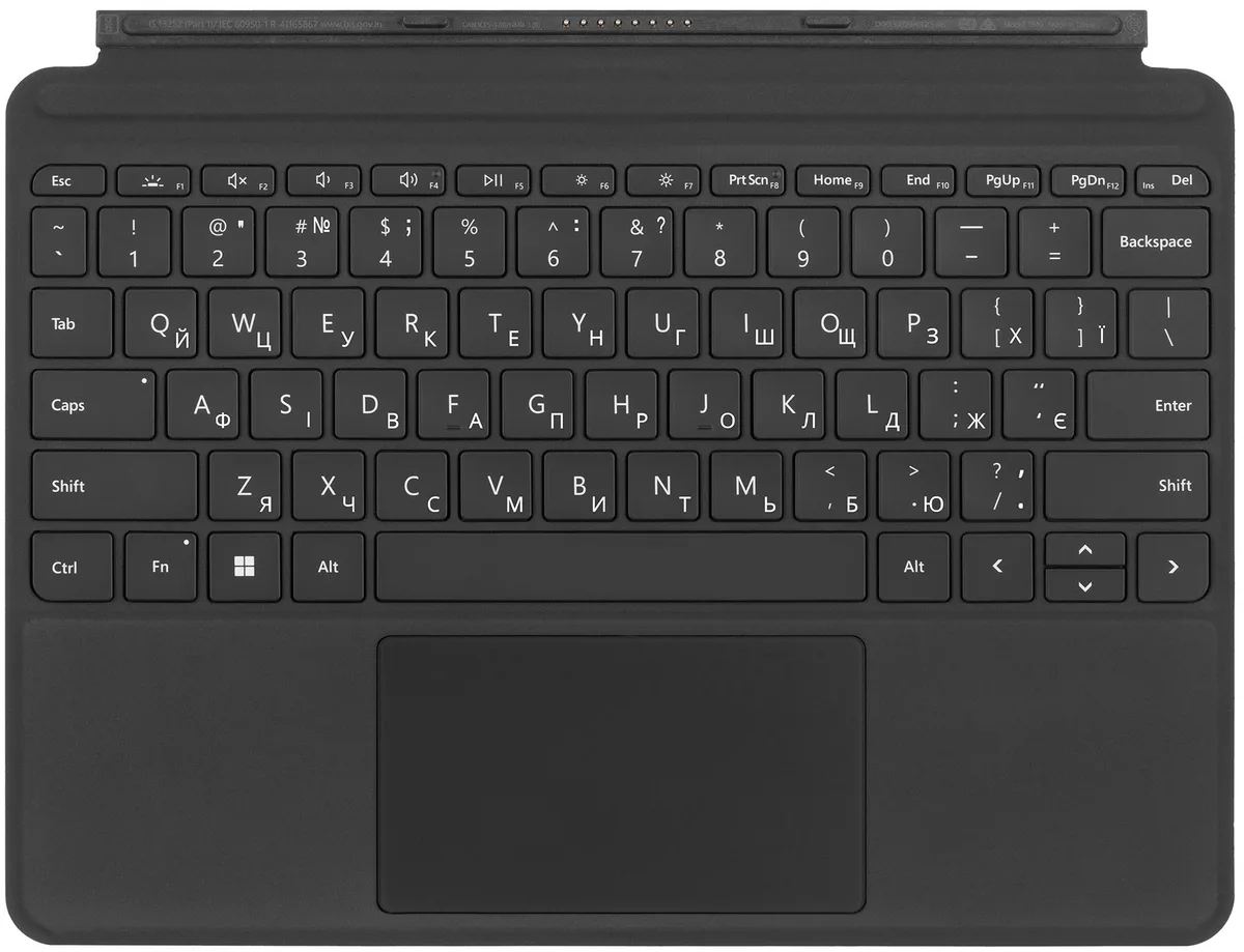 Клавіатура для планшета Microsoft Surface Go 4 Type Cover, UKR/ENG, чорна