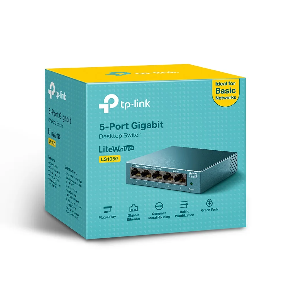 Комутатор TP-LINK LS105G 5xGE, Некерований