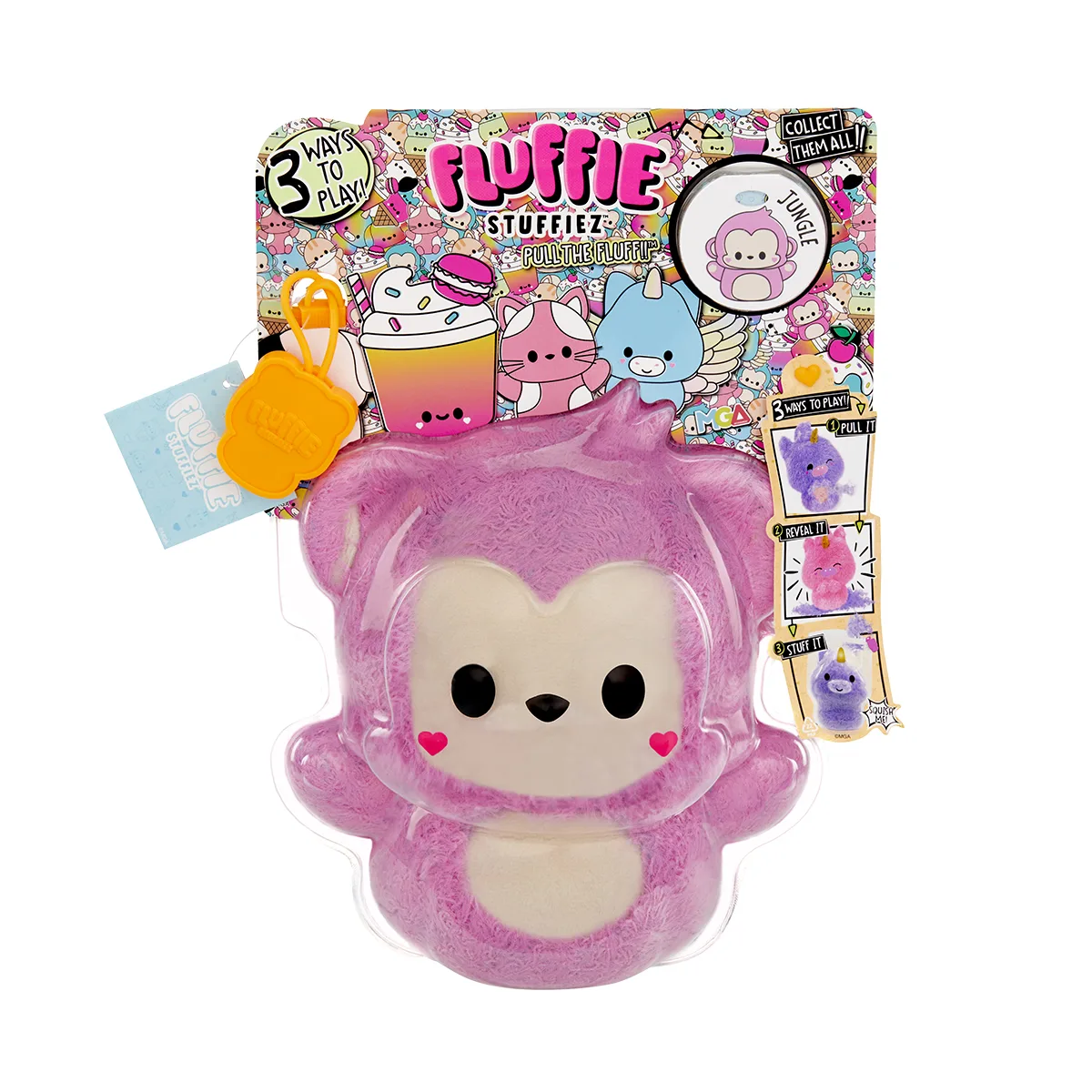 М’яка іграшка-антистрес Fluffie Stuffiez поліестер 11,43x26,67 см Мавпочка