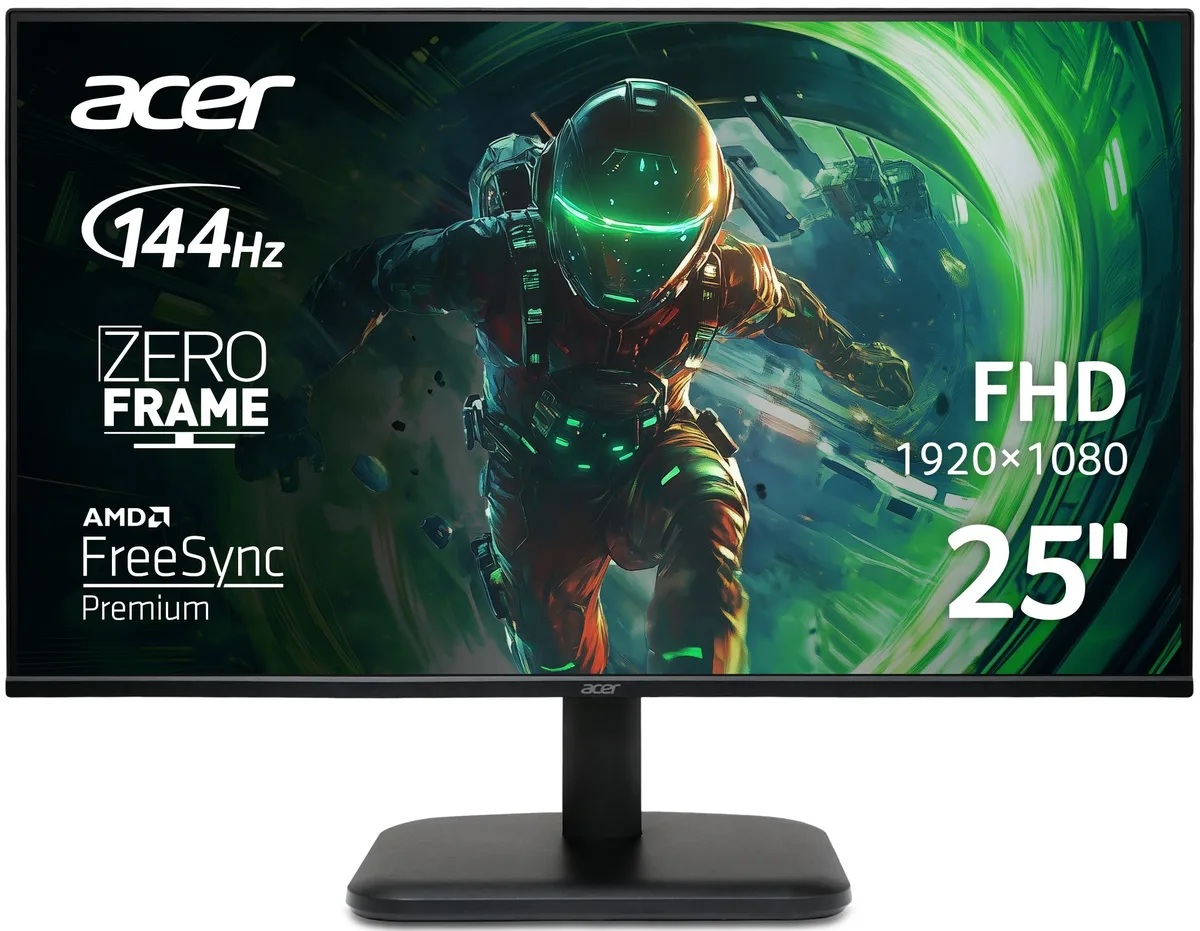 Монітор Acer 24.5" EK251QP6bi D-Sub, HDMI, IPS, 144Hz, 1ms, FreeSync