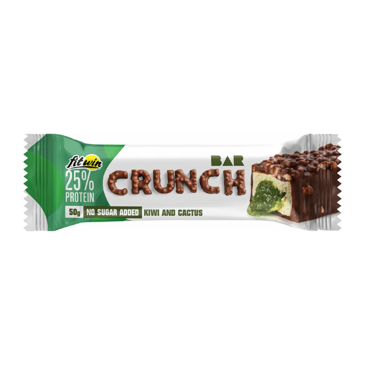 FitWin Crunch Bar 12x50g Протеїновий батончик Ківі та Кактус