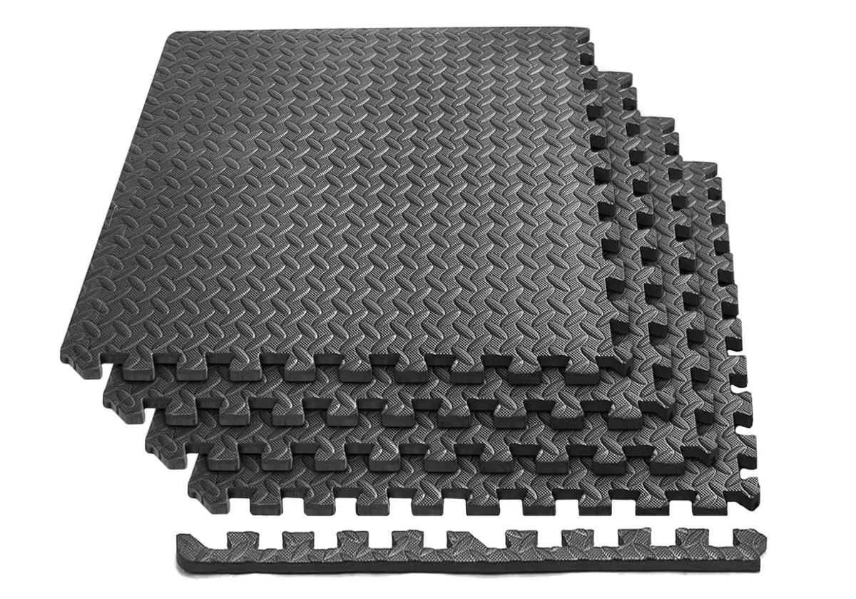 Татамі мат EasyFit EVA 60х60х2 см 4 шт Ласточкин хвіст з бортиком