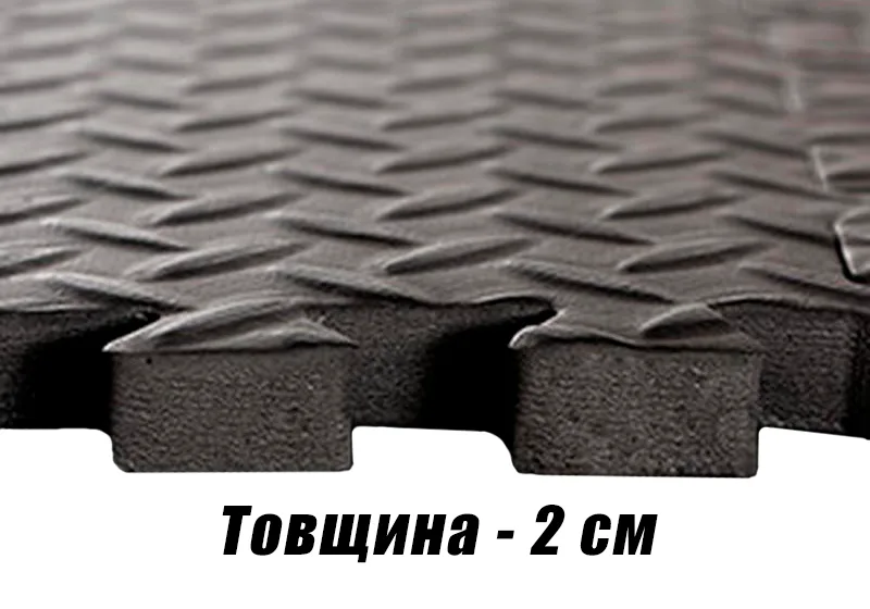 Татамі мат EasyFit EVA 60х60х2 см 4 шт Ласточкин хвіст з бортиком