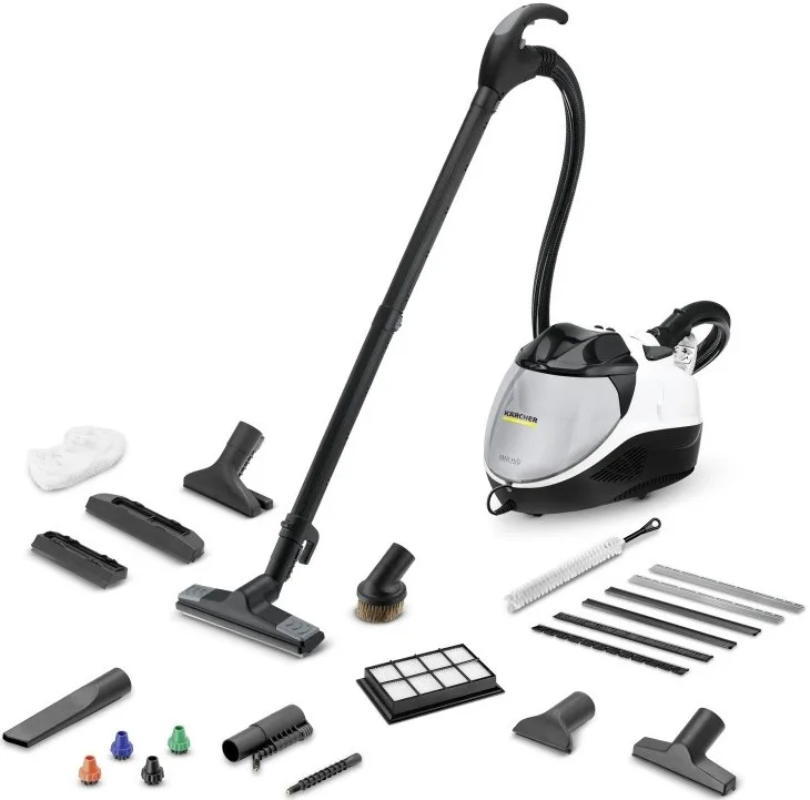 Паровий очиститель Karcher SV 7, 2200Вт, вологе прибирання, об'єм води - 0.45л, фільтр HEPA, парова обробка, біло-чорний.