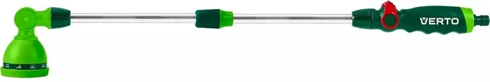 Ручний зрошувач Verto, 1/2"-3/4", висота 77-113 см, 10 режимів поливу, зручне регулювання напору води великим пальцем.