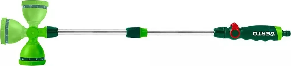 Ручний зрошувач Verto, 1/2"-3/4", висота 77-113 см, 10 режимів поливу, зручне регулювання напору води великим пальцем.