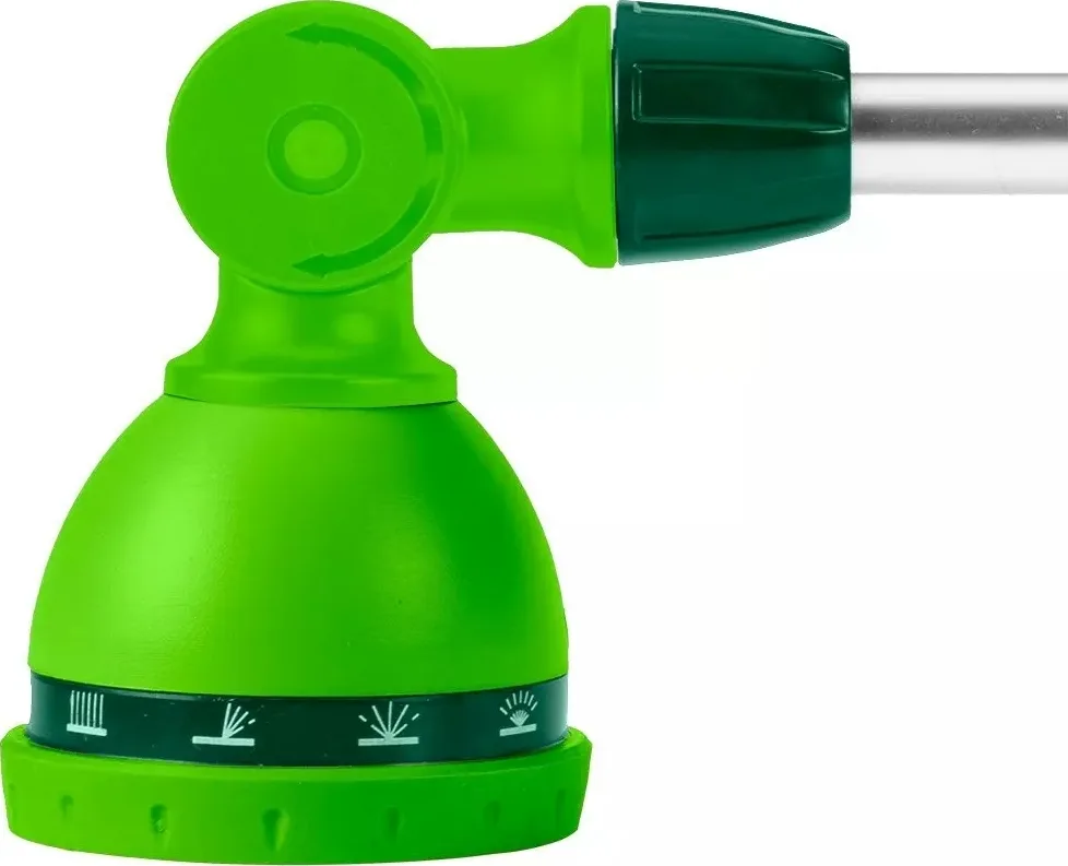 Ручний зрошувач Verto, 1/2"-3/4", висота 77-113 см, 10 режимів поливу, зручне регулювання напору води великим пальцем.