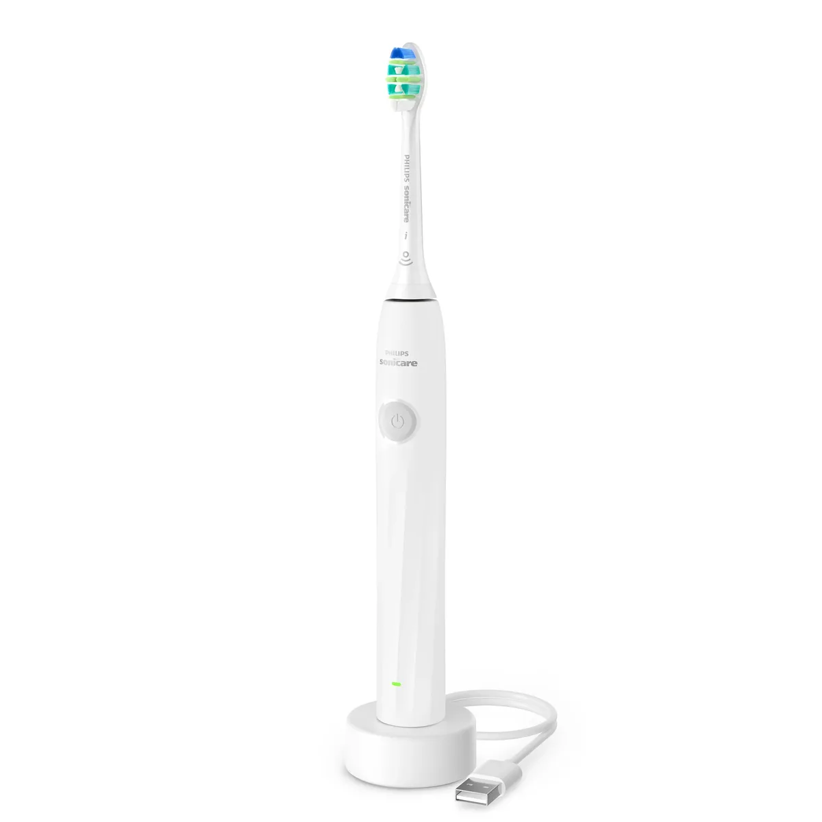 Электрическая зубная щетка Philips Sonicare 2100, 1 насадка, 2 уровня интенсивности, белая