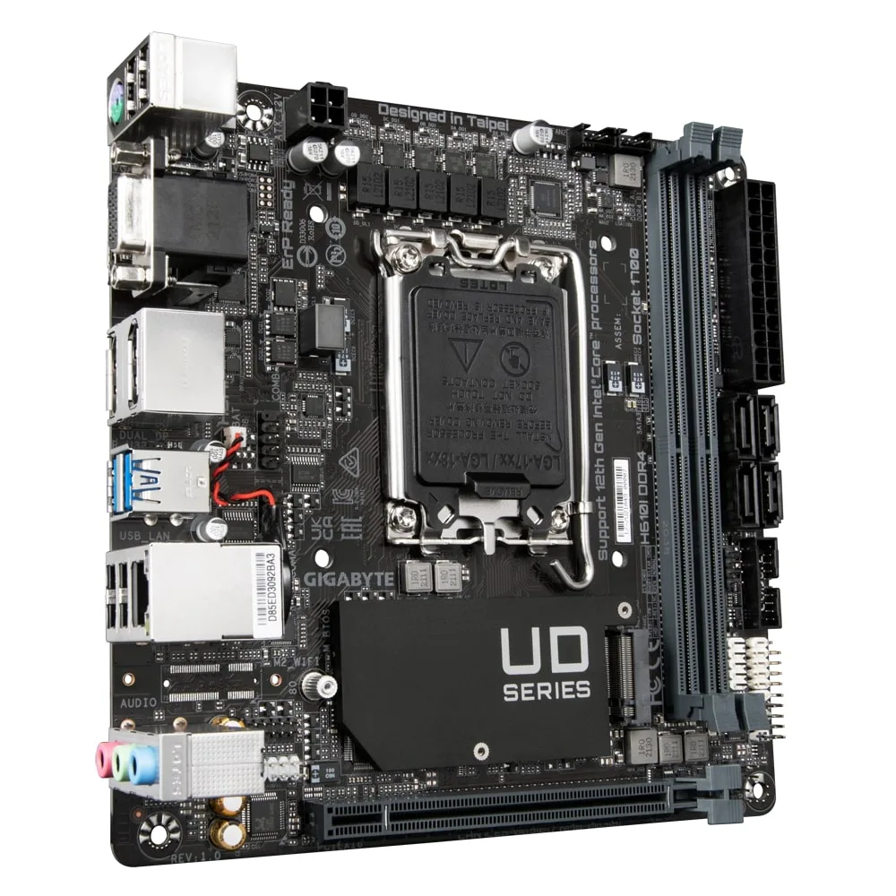 Материнська плата GIGABYTE H610I s1700 H610 2xDDR5 M.2 HDMI D-Sub ATX