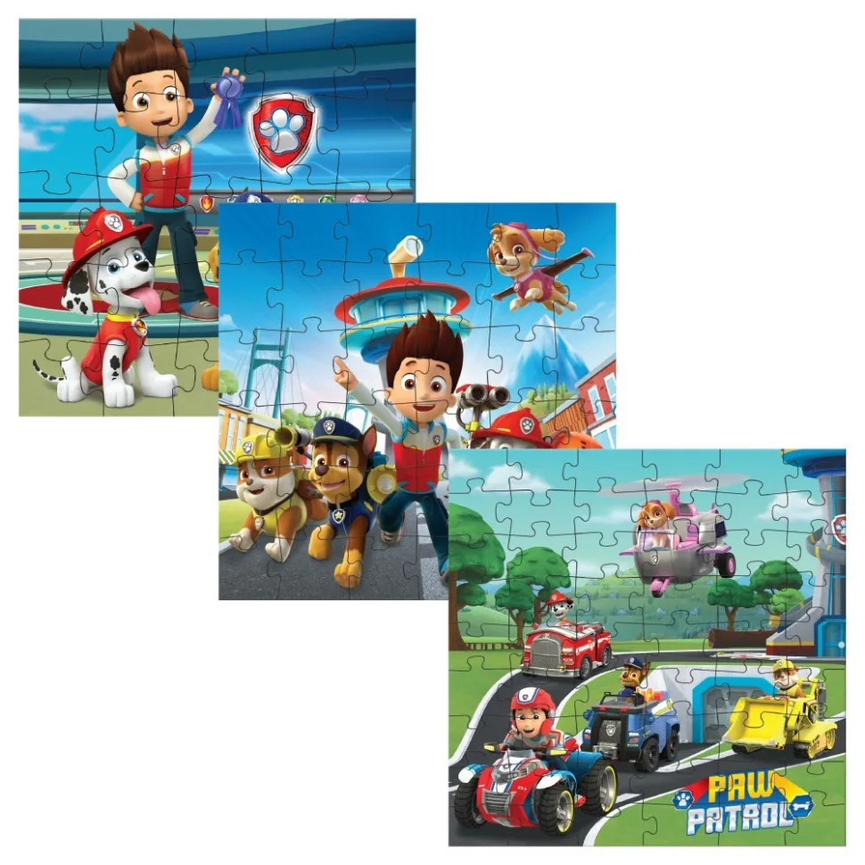 Дитячий пазл DoDo Toys 3 в 1 25 36 54 елементи 20х20 см Патруль щенят