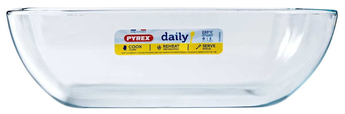Форма з кришкою Pyrex боросилікатне скло 25х20 см прозора