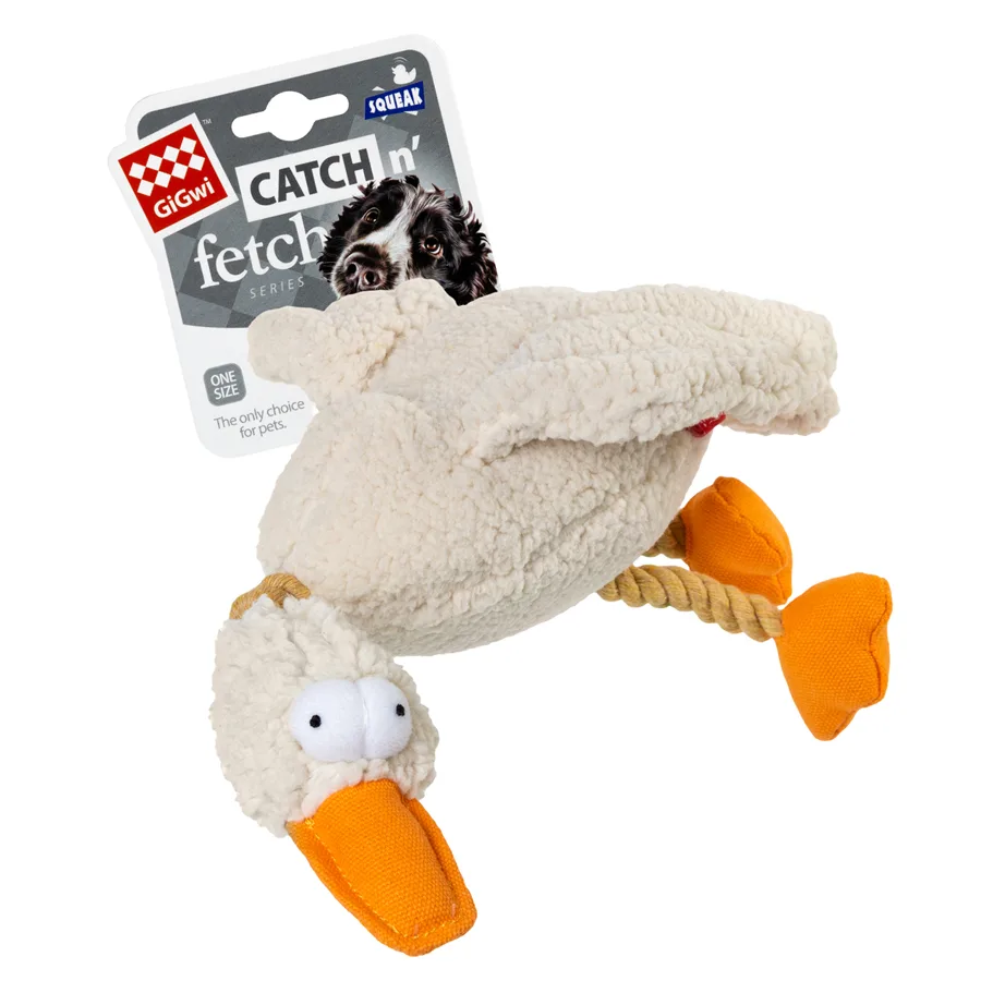 Іграшка для собак м'яка з пищалкою GiGwi Catch&fetch 36 см текстиль мотузка