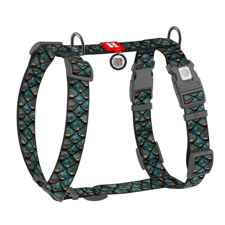 Шлея WAUDOG Nylon H-подібна 35 мм 60-100 см Нейлон XL