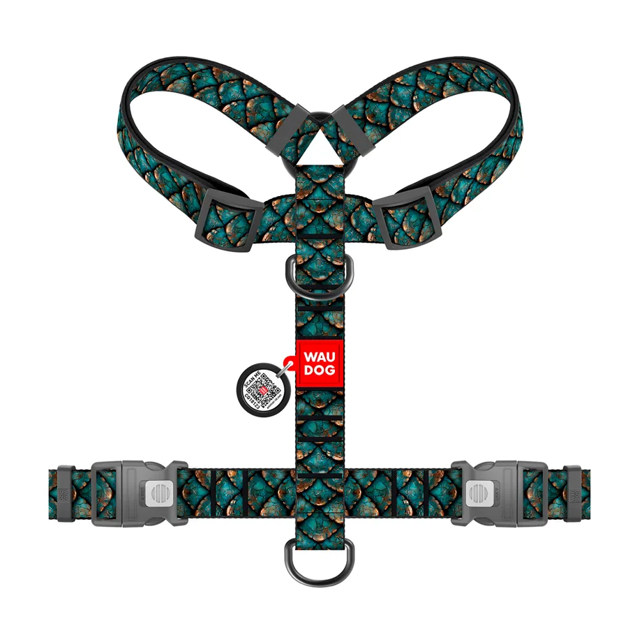 Шлея WAUDOG Nylon H-подібна 35 мм 60-100 см Нейлон XL